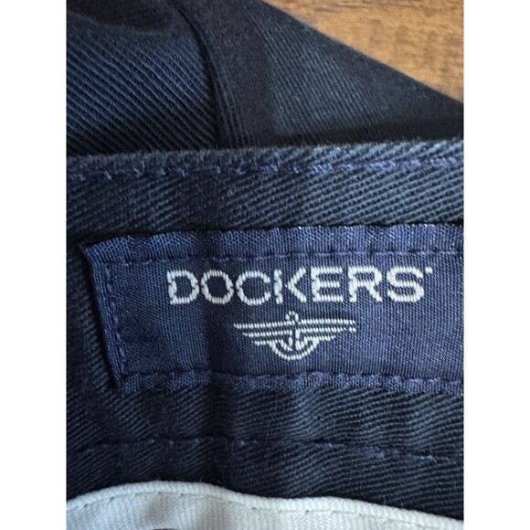 Y2K 90 Docker Pant Classic Fit Easy‎ Khaki Navy 34x29 Career USA Deadstock Baggy - Picture 2 of 7